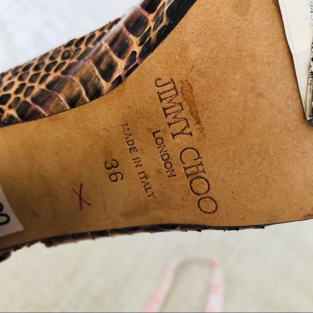 Jimmy Choo Slingback Heels reptile snake print - Picture 8 of 8